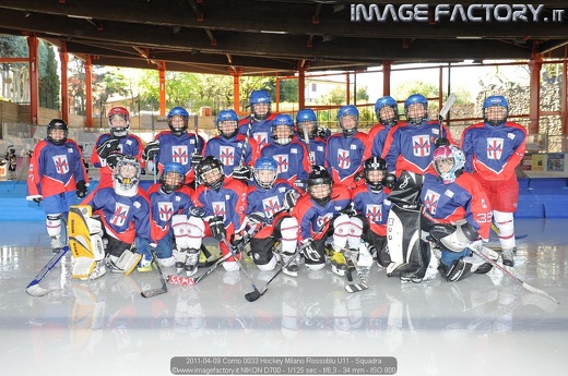 2011-04-09 Como 0033 Hockey Milano Rossoblu U11 - Squadra